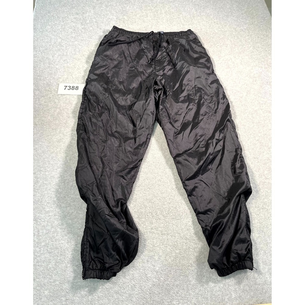Roundtree & Yorke Sports Track Pants Mens Medium Black Tapered Leg Drawstring
